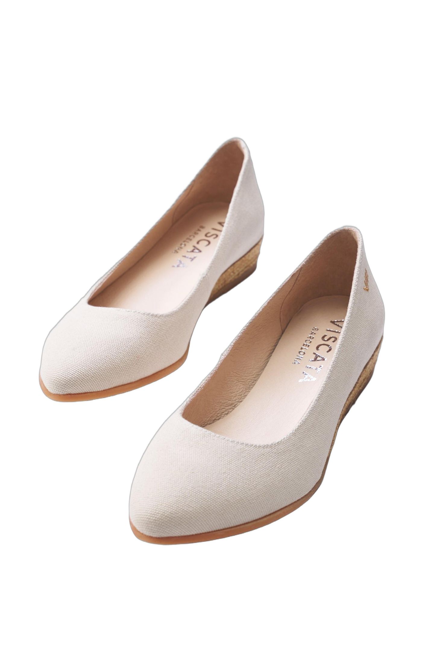 Женские сандалии VISCATA Rubina Canvas Espadrille Flats Slip on, цвет: Бежевый — фото 7