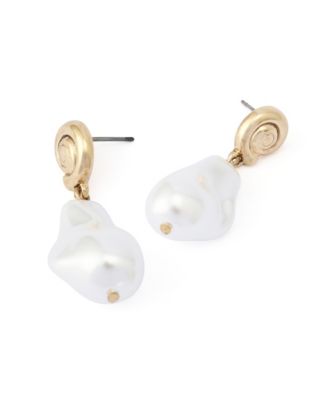Faux Mother of Pearl Vintage Luxe Shell Drop Earrings