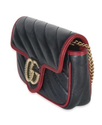 Black Matelasse Calfskin Torchon Super Mini Marmont Bag