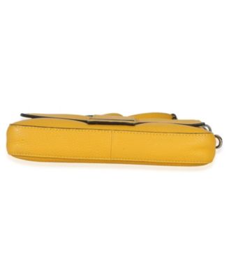 Yellow Cuoio Romano Selleria Belt Baguette Bag