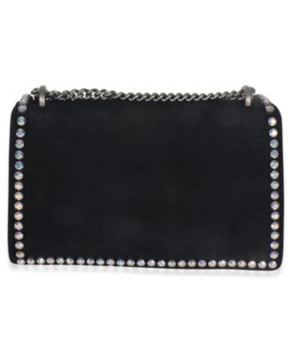 Black Suede Crystal Small Dionysus Shoulder Bag