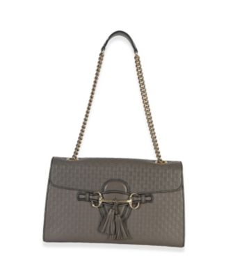 Grey Guccissima Emily Leather Medium Chain Shoulder Bag