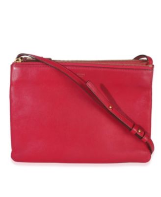 Fuschia Lambskin Large Trio Crossbody