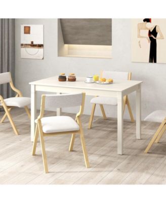 48-Inch Wooden Dining Table for 4 People Rectangular Kitchen Table with Rubber Wood Legs