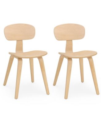 Modern Dining Chair Set of 2 w/Wide Seat and Curved Backrest Adjustable Foot Pads