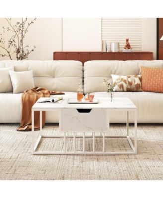Modern Lift Top Coffee Table, Center Table with Hidden Storage Compartment