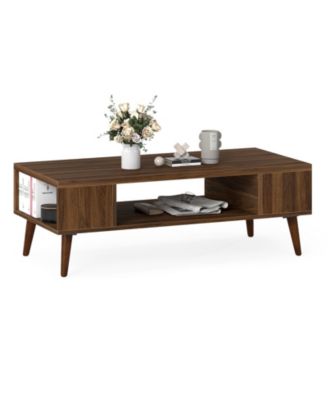 Mid Century Coffee Table with Open Compartment