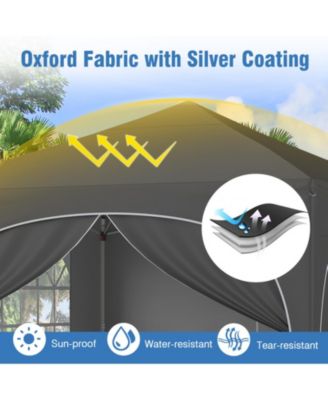 Pop Up Canopy Tent with Four Removable Sidewalls and Zippered Door