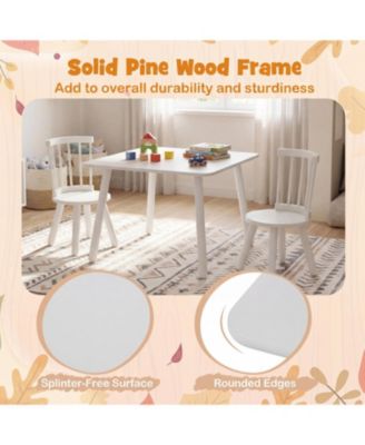 Kids Wooden Table and Chairs Set Three Piece Toddler Furniture