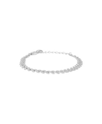 Bearfruit Jewelry Elara Chevron Link Bracelet Dainty Trendy Statement - Silver 45$