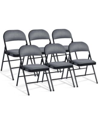 Foldable Chair Set with Padded Seats and Fabric Backrests