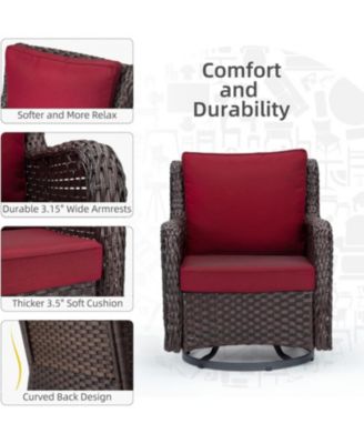 3 Pieces Outdoor Wicker Patio Conversation Bistro Set