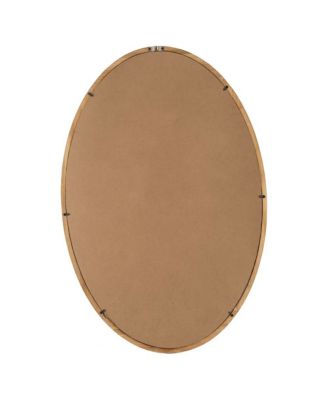 24" x 36" Oval Wall Mirror with Wood Frame, Farmhouse Wood Mirror for Bathroom Entryway Console Lean Against Wall
