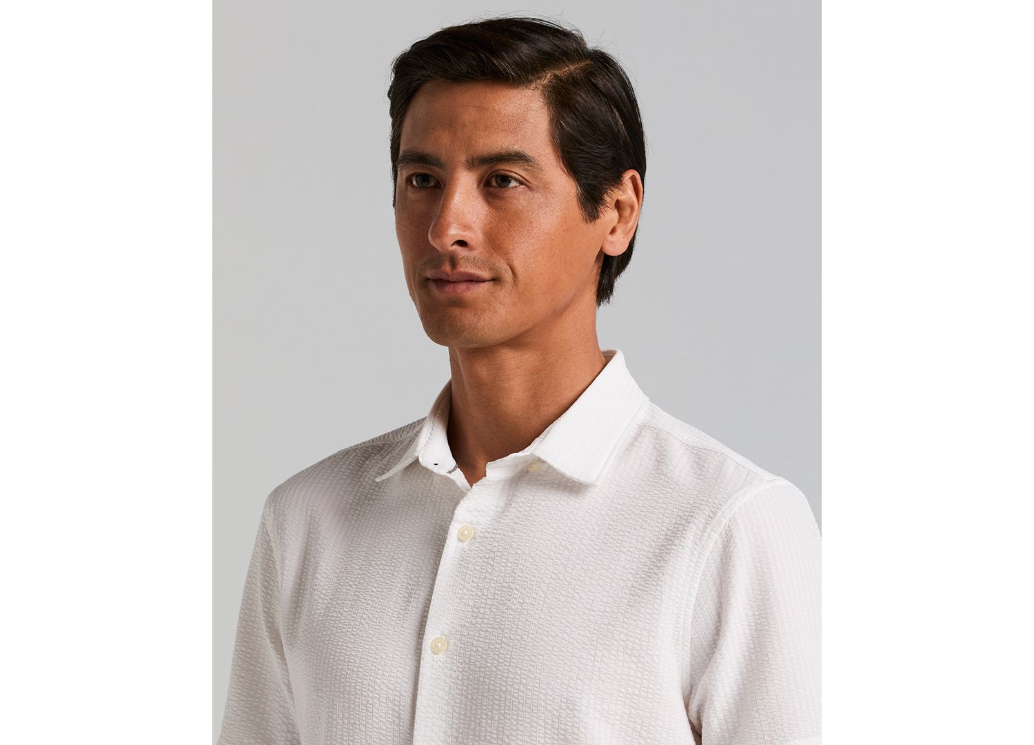 Men's Slim-Fit Stretch Solid Button-Down Seersucker Shirt