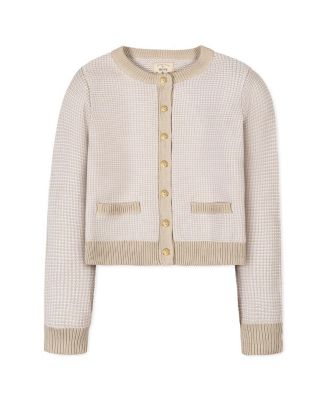 Hope and Henry Women's Organic Tweed Stitch Sweater Cardigan