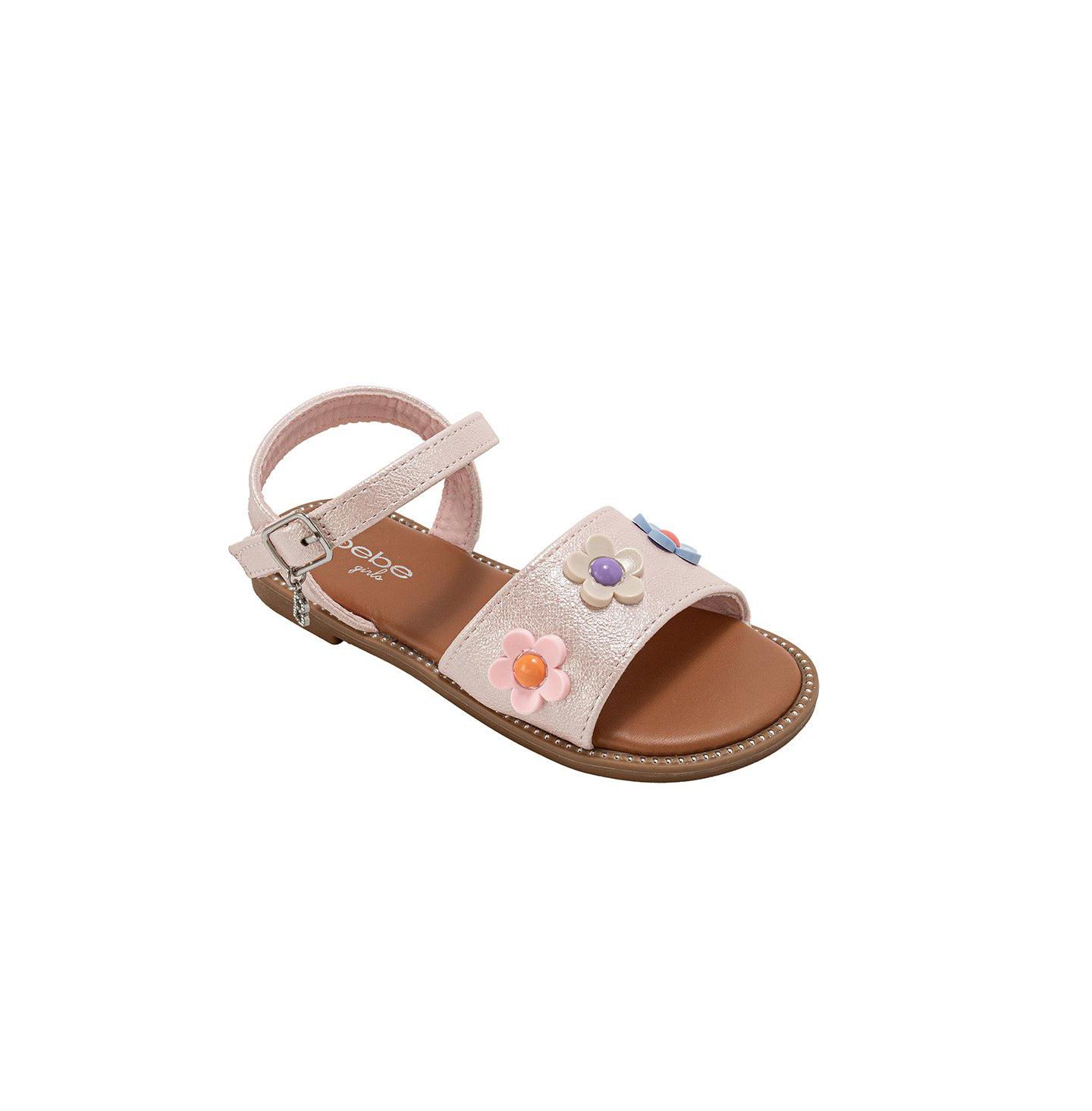 Сандалии Bebe Girls Sandals Cute Fashion Flat Sandals and Summer Shoes with Ankle Strap, цвет: Пудровый — фото 1