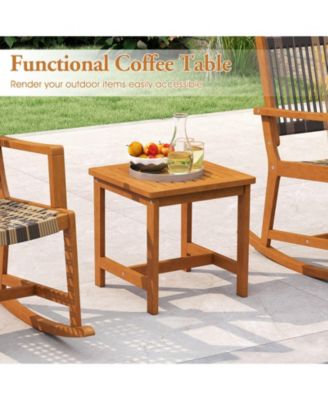 3 Piece Patio Rocking Bistro Set with Acacia Wood Frame