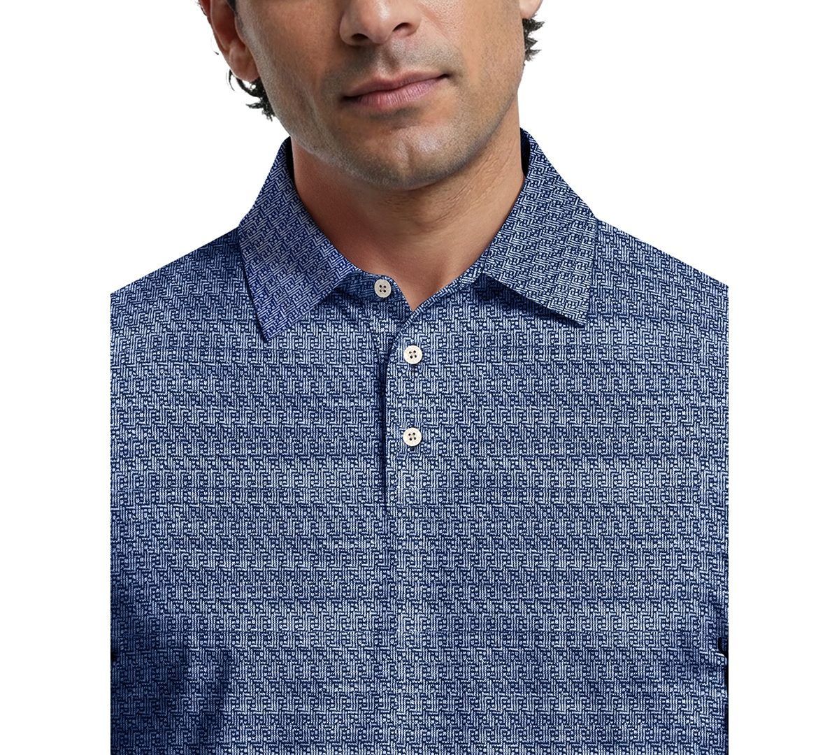 Pga Tour Men's Jacquard Micro Golf Polo Shirt