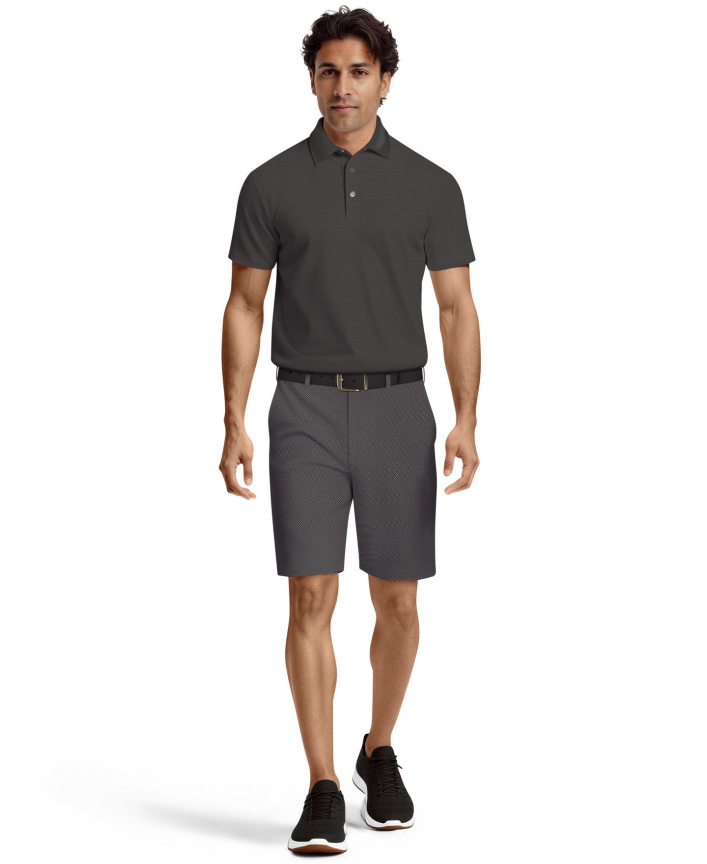 Мужские шорты PGA TOUR Micro Geo Print Golf Shorts, цвет: Caviar — фото 2