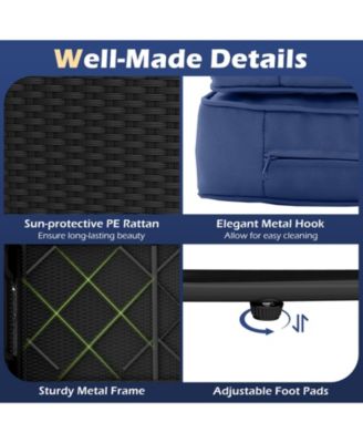 PE Wicker Outdoor Daybed with Adjustable Backrest and Ottoman