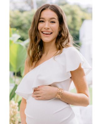Maternity One-Shoulder Ruffle Bodycon Dress