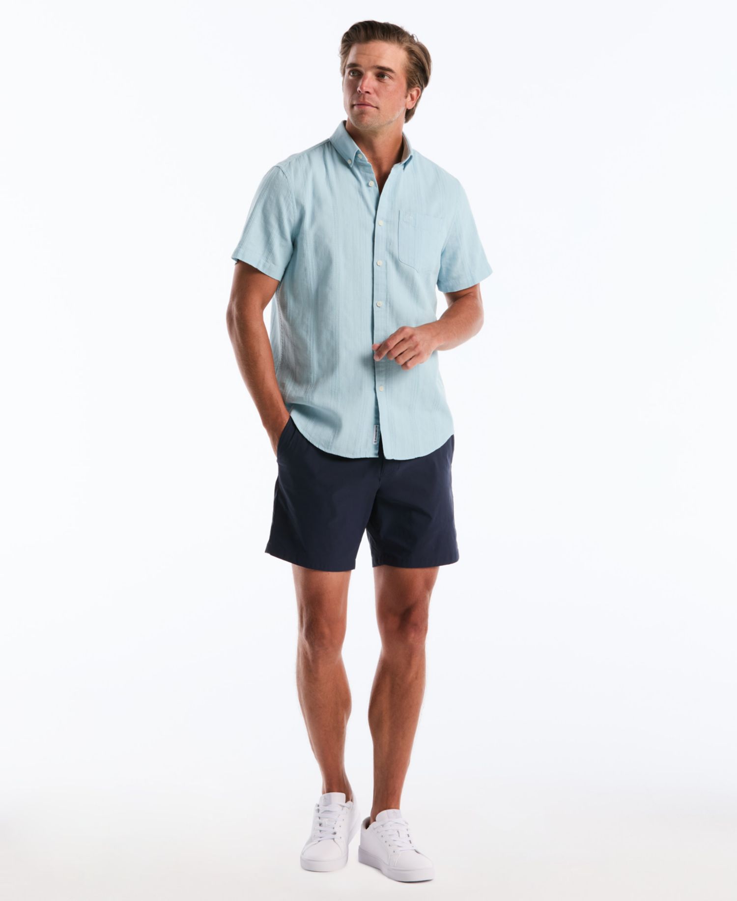 Men's Cotton Dobby Button-Down Shirt