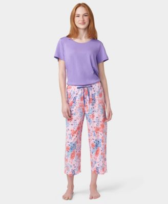Women's Printed Capri Mid-Rise Pants