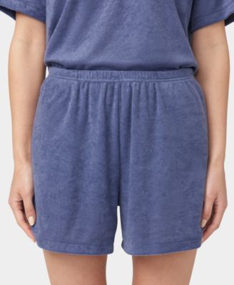 Women's French Terry Lounge Short-Sleeve T-Shirt & Boxer Shorts, 2Pc Set