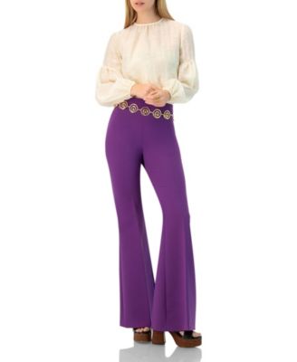 Women's Flared Pants with Back Pleats