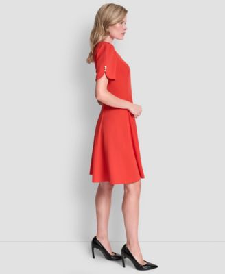 Women's Short-Sleeve Jewel Neck Dress