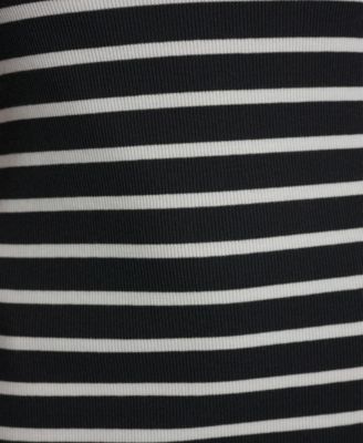 Women's Striped Sleeveless Collared Polo Midi Dress