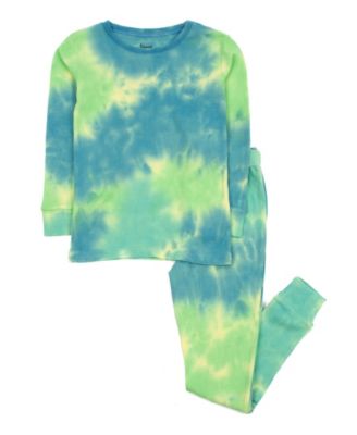 Toddler Matching Family Two Piece Cotton Long Sleeve Tie Dye Pajamas 2T-5T