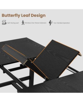 63–83" Extendable Dining Table, Industrial Rectangular Table for 6–8, Expandable Kitchen Table with Heavy-Duty Metal Frame