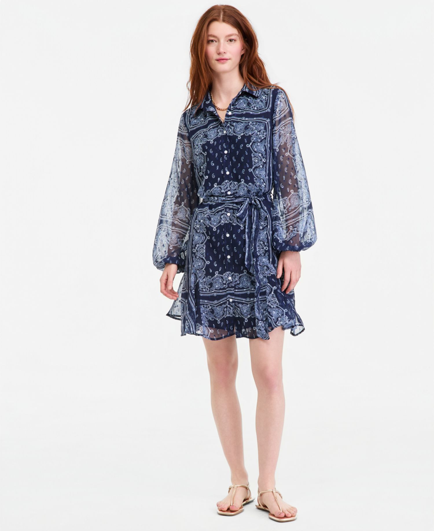 Women's Bandana-Print Tie-belt Shirtdress
