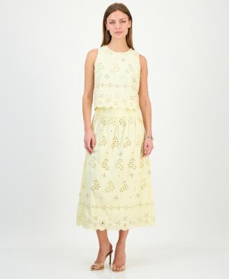 Petite Sleeveless Crystal Top & Midi Skirt
