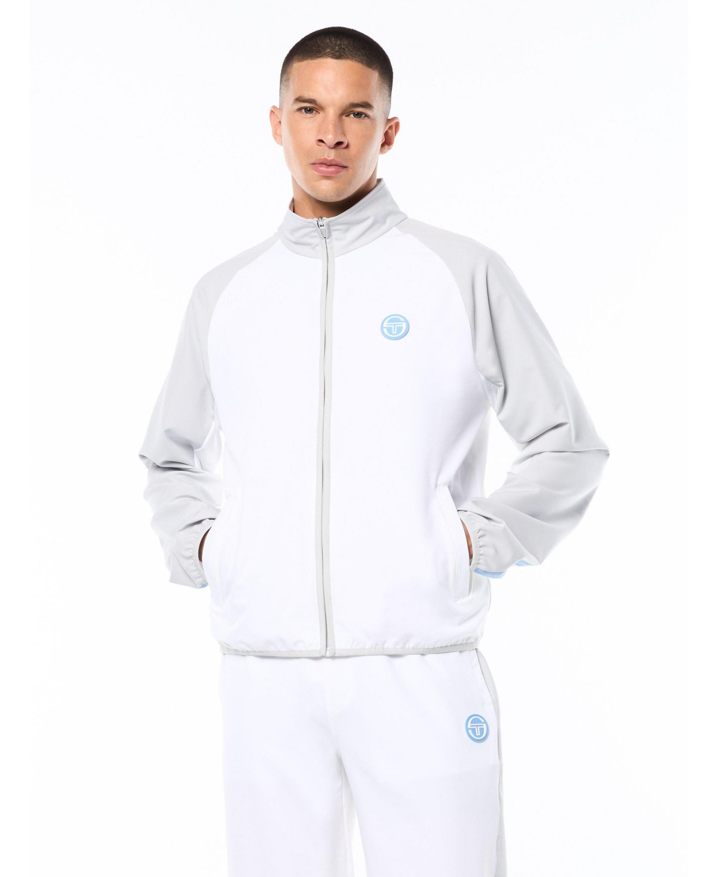 Мужская куртка Sergio Tacchini Racchetto Track, цвет: Яркий белый — фото 1