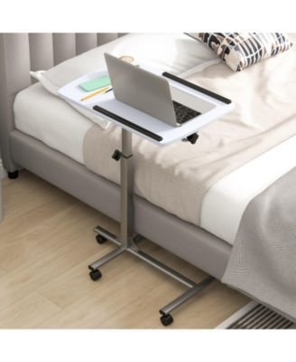 Adjustable Height Rolling Laptop Table with Lockable Wheels