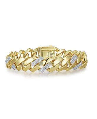 Radiant 14K Gold Plated CZ Pave Cuban Curb Link Bracelet