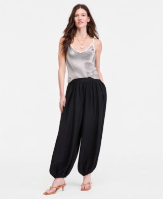 Women's High Rise Pull On Gauze Balloon Pants