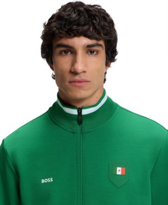 BOSS by Men's Cotton-Blend Mexico Country-Flag Badge Sweatshirt