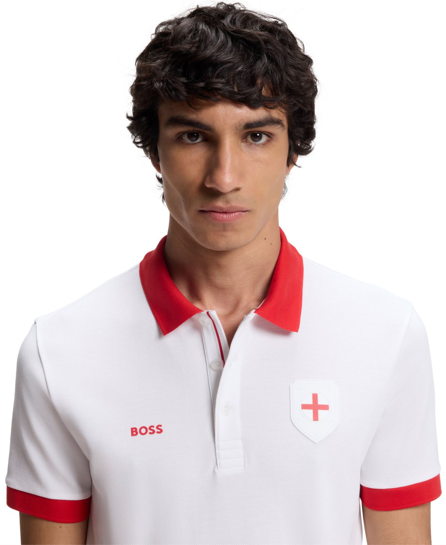 Men's Paddy England Country Flag Trim Polo Shirt