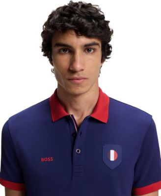 BOSS by Men's Paddy France Country Flag Trim Polo Shirt