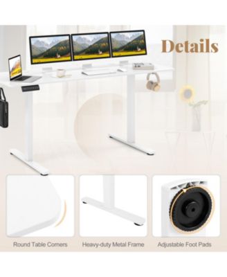 63 in Electric Standing Desk with 3 Memory Heights and LED Display