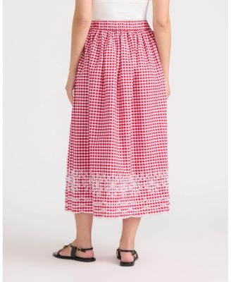 Women's Pull-On Maxi Skirt with Eyelet Hem
