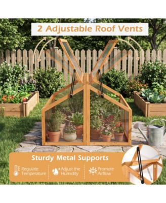 Wood Cold Frame Greenhouse with Openable Transparent Roof