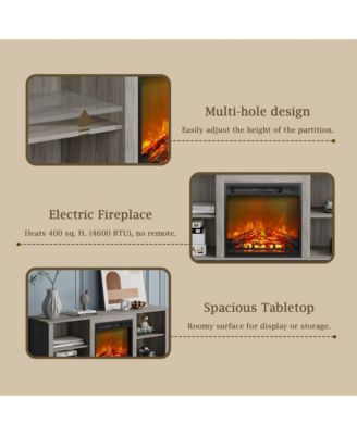 Modern Fireplace TV Stand for TVs up to 65" with 1400W Electric Fireplace