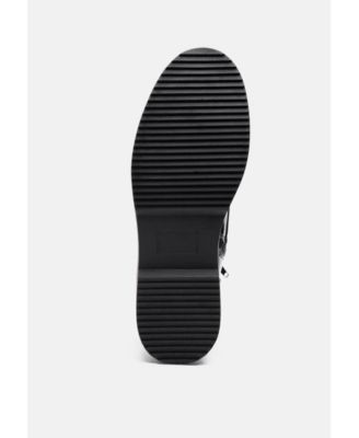 Womens rubble statement pu lace up ankle boots