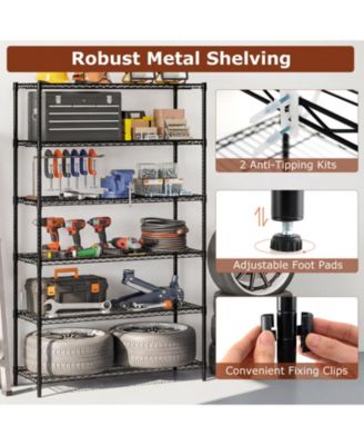6 Tier Metal Storage Shelving Unit for Home Garage Use