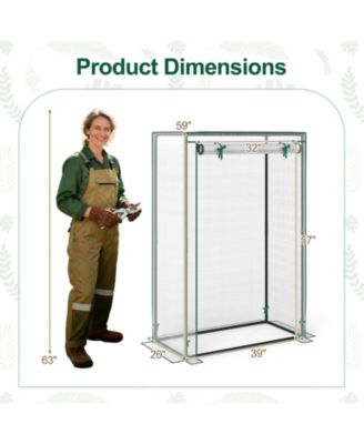 Portable Mini Greenhouse with Roll Up Zippered Door