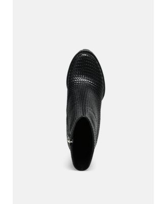 Womens Moleski Textured Block Heeled Boots